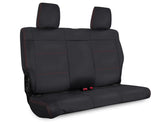 Rear Seat Cover For '07–'10 Jeep Wrangler JK  2 Door - Black With Red Stitching