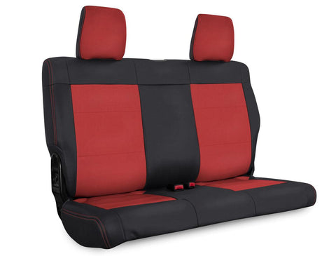 Rear Seat Cover For '07–'10 Jeep Wrangler JK  2 Door - Black And Red