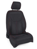 Front Seat Covers For '13–'18 Jeep Wrangler JK  2 Door Or 4 Door (Pair) - Black With Red Stitching