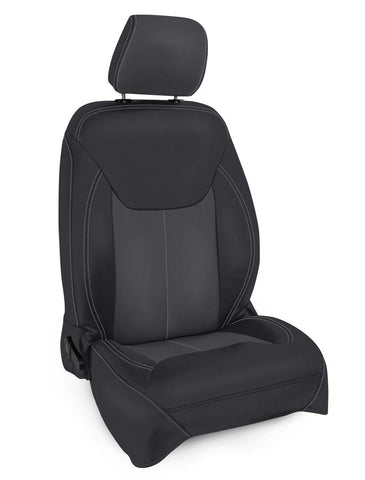 Front Seat Covers For '13–'18 Jeep Wrangler JK  2 Door Or 4 Door (Pair) - Black And Grey