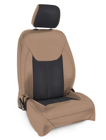 Front Seat Covers For '13–'18 Jeep Wrangler JK  2 Door Or 4 Door (Pair) - Black And Tan