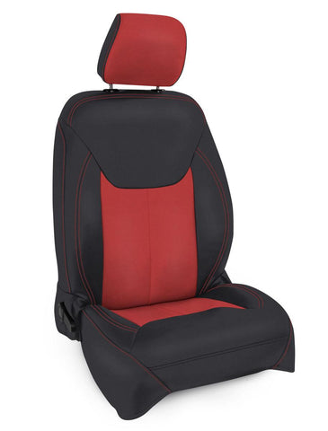 Front Seat Covers For '13–'18 Jeep Wrangler JK  2 Door Or 4 Door (Pair) - Black And Red