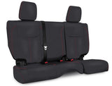 Rear Seat Cover For '13–'18 Jeep Wrangler JK  2 Door - Black With Red Stitching