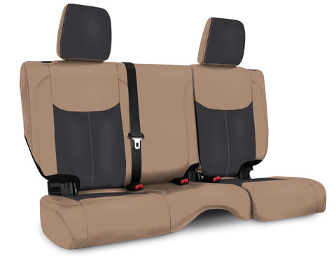 Rear Seat Cover For '13–'18 Jeep Wrangler JKU  4 Door - Black And Tan