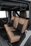 Rear Seat Cover For '13–'18 Jeep Wrangler JKU  4 Door - Black And Tan