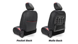 Front Seat Covers For Jeep Wrangler JLU  4 Door; Jeep Gladiator JT; With Molle Back (Pair) - Black And Grey