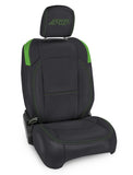 Front Seat Covers For Jeep Wrangler JLU  4 Door; Jeep Gladiator JT; With Molle Back (Pair) - Black And Green