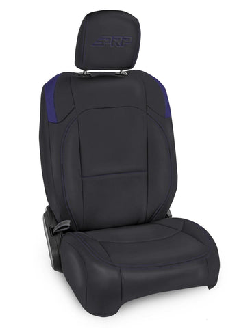Front Seat Covers For Jeep Wrangler JLU  4 Door; Jeep Gladiator JT; With Molle Back (Pair) - Black And Purple