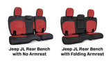 Rear Bench Cover For Jeep Wrangler JLU  4 Door With No Armrest - All Black