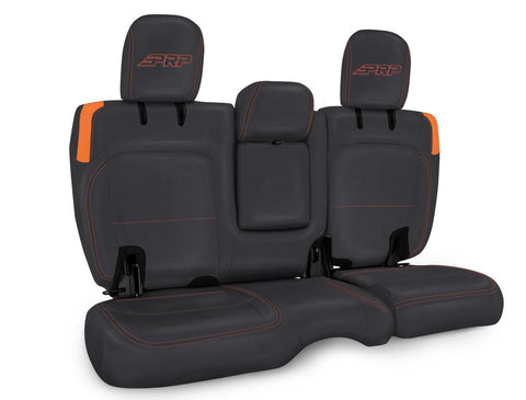 Rear Bench Cover For Jeep Wrangler JLU  4 Door With Armrest - Black And Orange