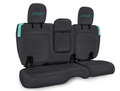 Rear Bench Cover For Jeep Wrangler JLU  4 Door With Armrest - Black And Teal
