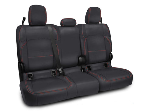 Rear Bench Cover For Jeep Gladiator JT  With No Armrest - Black With Red Stitching