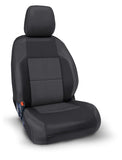 Front Seat Covers For 2016-2023 Toyota Tacoma With Electric Seat Adjusters (Pair) - Black And Grey