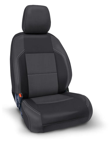 Front Seat Covers For 2016-2023 Toyota Tacoma With Electric Seat Adjusters (Pair) - Black And Grey