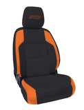 Front Seat Covers For 2016-2023 Toyota Tacoma With Electric Seat Adjusters (Pair) - Black And Orange