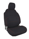 Front Seat Covers For 2021+ Ford Bronco  4 Door - Black With Red Stitching