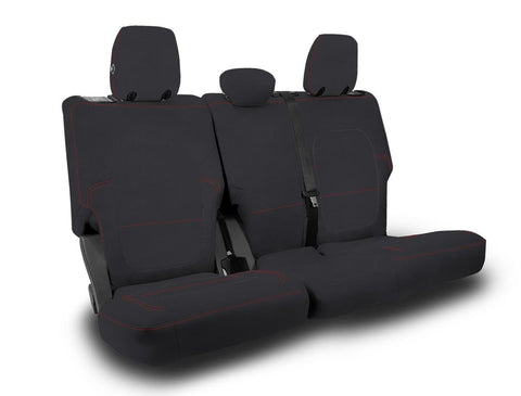 Rear Bench Covers For 2021+ Ford Bronco  4 Door - Black With Red Stitching