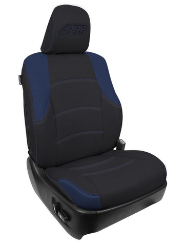 Front Seat Covers For 2011-2024 Toyota 4Runner (Pair) - Black And Navy Blue
