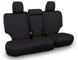 Rear Bench Cover For 2011-2024  Toyota 4Runner  5-seat Model - Black With Red Stitching