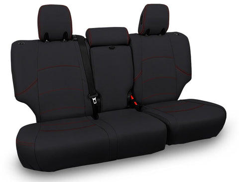 Rear Bench Cover For 2011-2024  Toyota 4Runner  5-seat Model - Black With Red Stitching