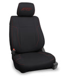 Front Seat Covers For 2012-14 Ford Raptor (Pair) - Black With Red Stitch