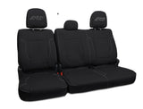 Rear Bench Seat Covers For 2012-14 Ford Raptor - Black With Silver Stitch