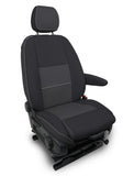 Front Seat Covers For 2019+ Mercedes Sprinter Van (Pair) - Black And Grey