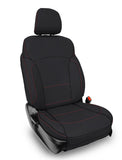 Front Seat Covers For 2013-2017 Subaru Crosstrek (Pair) - Black With Red Stitch