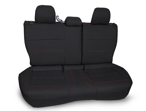 Rear Bench Seat Cover For 2013-2017 Subaru Crosstrek - Black With Orange Stitch