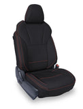 Front Seat Covers For 2018-2023 Subaru Crosstrek (Pair) - Black With Red Stitch