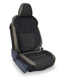 Front Seat Covers For 2018-2023 Subaru Crosstrek (Pair) - Black And Grey With Gold Stitch