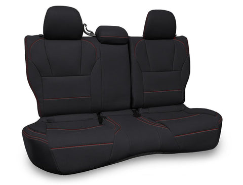Rear Bench Seat Cover For 2018-2023 Subaru Crosstrek - Black With Red Stitch