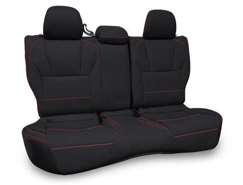 Rear Bench Seat Cover For 2018-2023 Subaru Crosstrek - Black With Orange Stitch