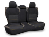 Rear Bench Seat Cover For 2018-2023 Subaru Crosstrek - Black And Grey With Gold Stitch