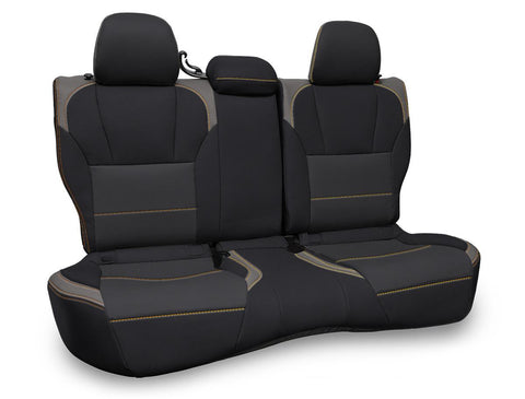 Rear Bench Seat Cover For 2018-2023 Subaru Crosstrek - Black And Grey With Gold Stitch