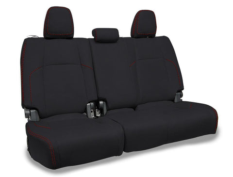 Rear Bench Covers For 2024+ Toyota Tacoma - Black With Red Stitch