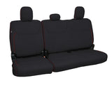 Rear Bench Seat Covers For 2021+ Ford F150  2023+ Super Duty  Black With Red Stitch