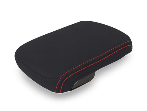 Center Console Cover For '12-'15 Toyota Tacoma - Black With Red Stitching