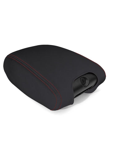 Center Console Cover For '11–'18 Jeep Wrangler JK/JKU - Black With Red Stitching