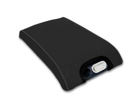 Center Console Cover For 2010-14 Ford Raptor - Black With Silver Stitch