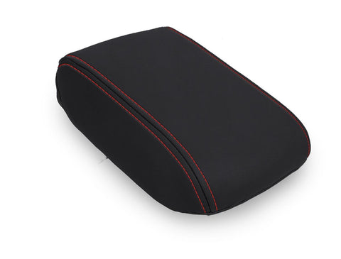 Center Console Cover For 2013-2017 Subaru Crosstrek - Black With Red Stitch