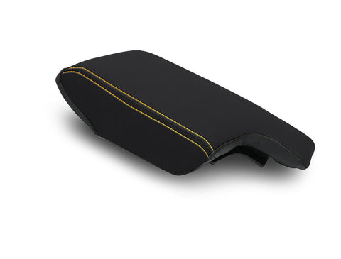 Center Console Cover For 2018-2023 Subaru Crosstrek -  Black And Grey With Gold Stitch