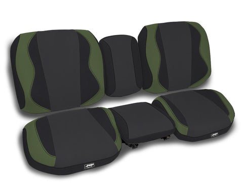 Seat Covers For 2018+ Can-Am Defender With High Bolster Seats (Pair) - Black And Olive Green