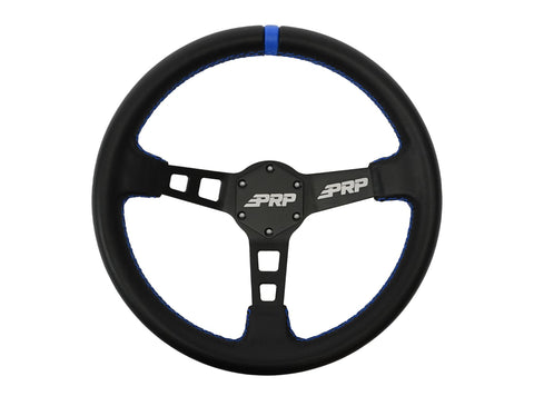 Deep Dish Leather Steering Wheel  Blue