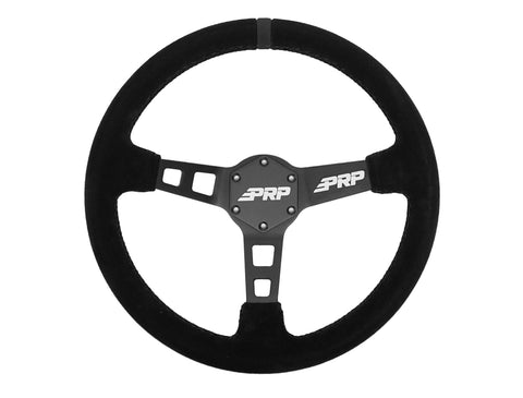 Deep Dish Suede Steering Wheel  Black