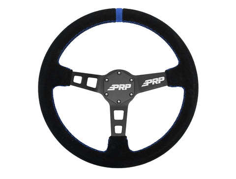 Deep Dish Suede Steering Wheel  Blue