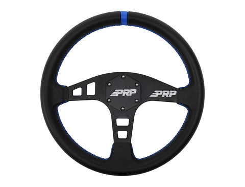 Flat Leather Steering Wheel  Blue