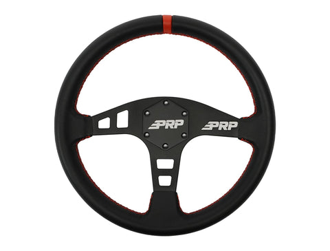 Flat Leather Steering Wheel  Red