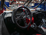 Flat Leather Steering Wheel  Red