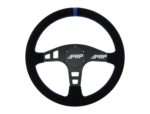 Flat Suede Steering Wheel  Blue